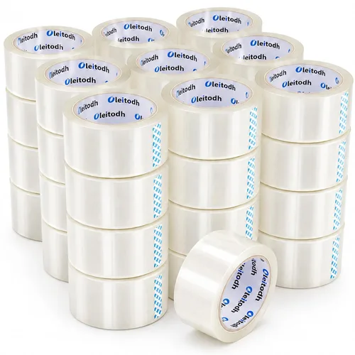 Miniatura 13 de Oleitodh 36 rollos de cinta de embalaje marrón con dispensador, cinta de envío resistente de 1.88 pulgadas x 60 yardas, repuestos de cinta