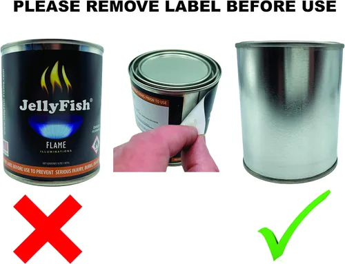 Miniatura 4 de Real JellyFish Flame Premium Gel Fuel 24 latas para interiores o exteriores, fabricadas en Estados Unidos, 13 onzas