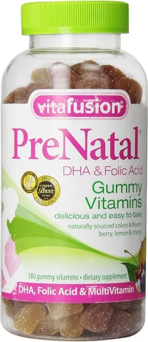Vitaminas y ácido fólico Vitafusion Prenatal, 180 unidades, varios sabores, puede variar