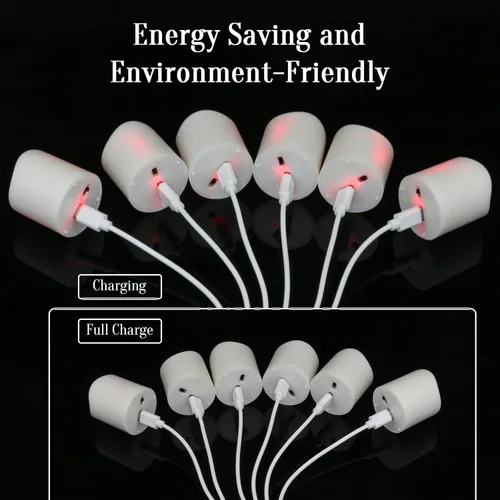 Miniatura 5 de SoulBay Velas sin llama recargables con temporizador remoto, 6 luces LED blancas parpadeantes eléctricas votivas para farol, mesa de boda