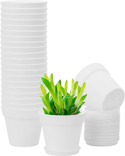 Miniatura 9 de GARDIFE Paquete de 20 macetas de 4 pulgadas, macetas para plantas de interior, macetas de flores, negras