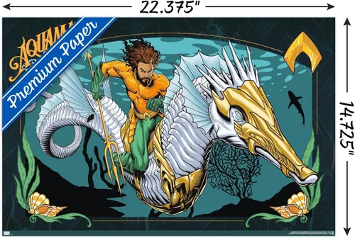 Miniatura 3 de Trends International DC Comics Movie Aquaman y el Reino Perdido - Póster de pared con ilustración de Aquaman, 14.72 x 22.37 pulgadas, paquete