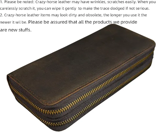 Miniatura 3 de LUUFAN Cartera larga de cuero genuino para hombre, cartera plegable grabada