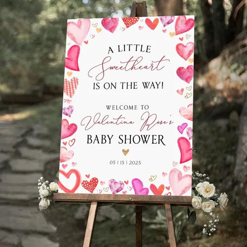 Miniatura 10 de Letrero de bienvenida personalizado para bebé, decoración de ducha de bebé en flor, tema floral azul, regalo para recién nacido de mamá y papá