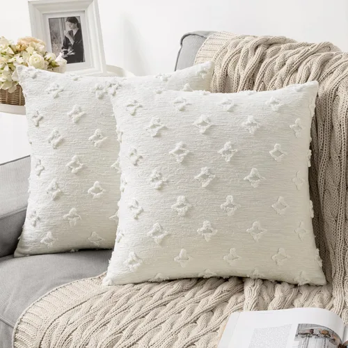 Miniatura 7 de MIULEE Juego de 2 fundas de almohada decorativas de jacquard rómbico, funda de cojín cuadrada suave para sofá, cama, dormitorio, sala de estar, 16 x