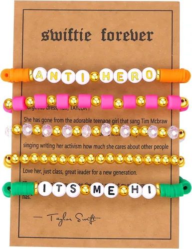 AIMADE Taylor Album - Pulsera inspirada en el álbum para amantes de la reputación intrépida 1989, juego de pulseras bohemias en capas de amistad,