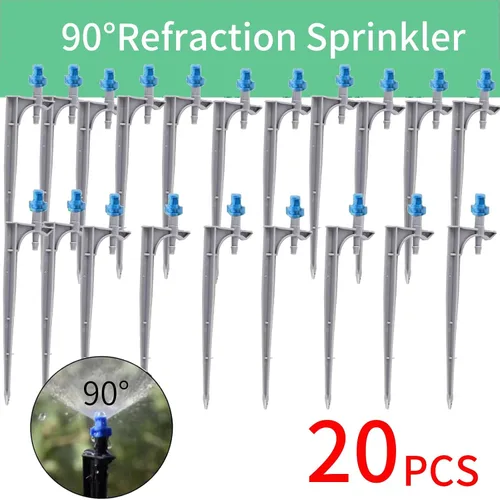 Miniatura 3 de 20 emisores de riego por goteo, 90 grados con émbolo, goteros de riego ajustables para tubos de riego por goteo de 1/4 pulgadas, perfectos