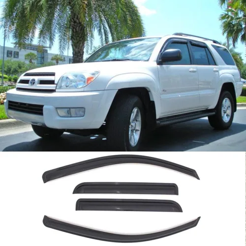 Miniatura 16 de 94751 - Deflector de ventilación de viento original para Toyota 4Runner 1996-2002, 4 piezas de montaje exterior con cinta adhesiva en humo oscuro