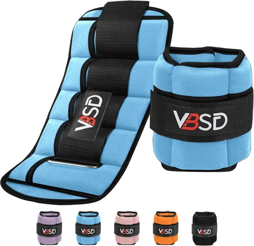 VBSD Pesas de tobillo ajustables para hombres y mujeres, 2, 4, 6, 8, 10 libras, 1 par de correas de peso para piernas, juego de pesas de tobillo con