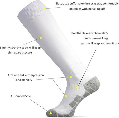 Miniatura 3 de CWVLC - Calcetines de fútbol (135 pares) calcetines altos hasta la rodilla, para deportes de equipo, para adultos, jóvenes y niños