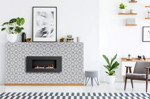 Miniatura 6 de Mi Alma Calcomanías de azulejos en blanco y negro – Calcomanías de azulejos para despegar y pegar, juego de 24 piezas, 5 x 5 pulgadas, calcomanías