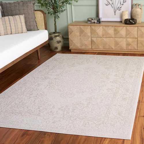 Miniatura 7 de SAFAVIEH Alfombra de área de 9x12 pies - Colección Reflection - Grande - Beige y crema, no desprende pelusa y es fácil de limpiar, ideal para sala