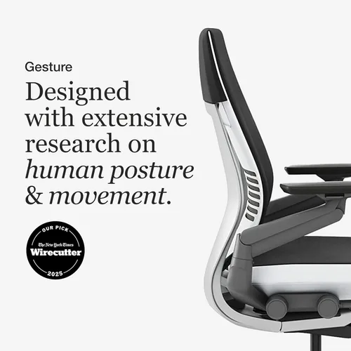 Miniatura 3 de Steelcase Gesture - Silla de oficina, Textil, azul Jay