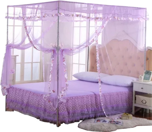 Miniatura 8 de Cortinas de Dosel para Cama Individual - Dosel de 4 Esquinas para Camas, Dosel de Cama para Niñas y Adultos, Decoración de Dormitorio