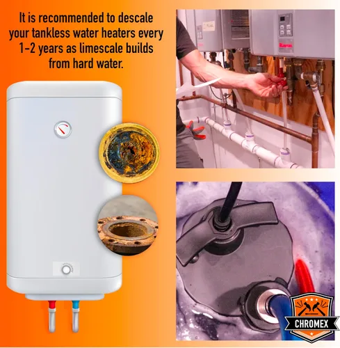 Miniatura 7 de Chromex Solución de descalcificación de calentador de agua sin tanque certificada por NSF Descalcificador altamente efectivo que restaura