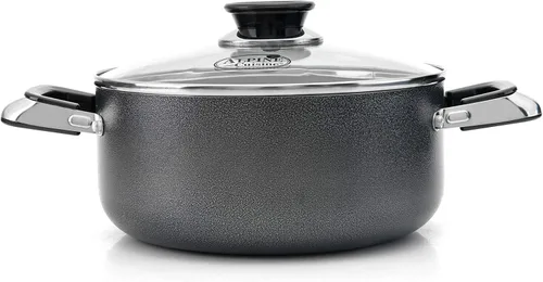 Miniatura 12 de Alpine Cuisine Olla antiadherente de 5 cuartos con tapa de vidrio templado y asas de transporte, utensilios de cocina multiusos, horno holandés
