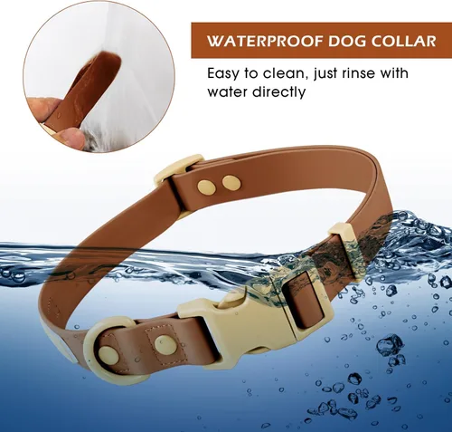 Miniatura 5 de Wolfone - Collar impermeable para perros con hebilla de liberación rápida, collar ajustable lindo para perros, cómodo, resistente, duradero, a Verde