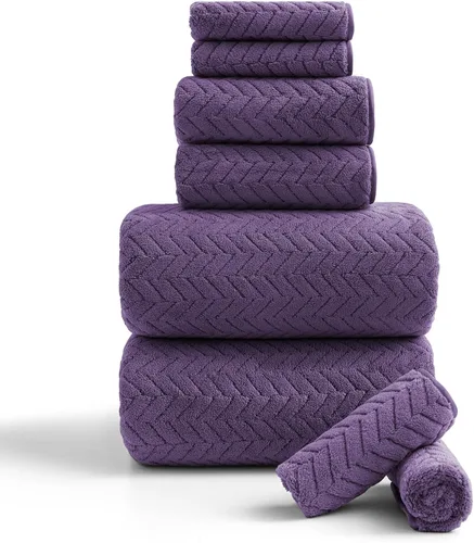 Miniatura 32 de Ferdilan - Juego de 4 toallas de baño grandes de 35 x 70 pulgadas, 600 GSM, ultra suaves y absorbentes, para silla de baño, color negro, toallas