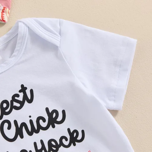 Miniatura 132 de Sejardin Ropa de verano para bebé y niña, recién nacida, manga corta, con letras, mameluco elástico con diadema