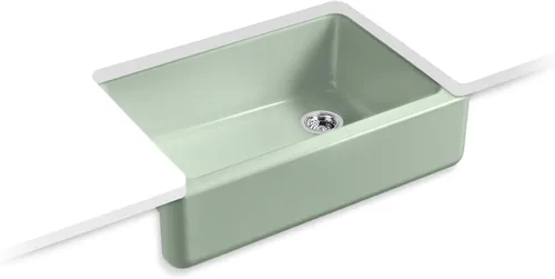 Miniatura 16 de KOHLER Whitehaven® K-6427-42 - Fregadero de cocina empotrado de 35-3/4 pulgadas, autorecortable, Smart Divide, Grande/Mediano con Delantal alto
