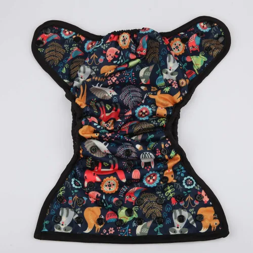 Miniatura 3 de Pañal para bebé, talla única, 8 libras a 36 libras (búho conejo zorro)