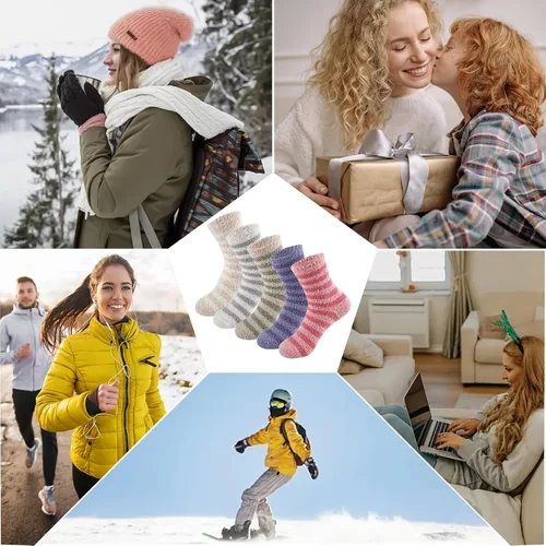 Miniatura 5 de FYC - Calcetines de invierno, para mujer, cálidos, de lana suave y gruesa, regalo de Navidad, calcetines deportivos acogedores, regalo para mujer