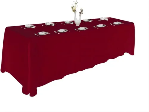 Miniatura 18 de Urby Mantel negro para mesas rectangulares de 6 a 8 pies con capacidad para 6 a 8 personas, manteles de mesa de tela para fiestas de 6 a 8 sillas