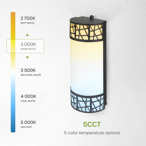 Miniatura 6 de ASD Aplique de pared LED de 12 pulgadas para interiores, color negro mate, moderno, regulable, 15 W, 2700 K-5000 K, accesorios de iluminación