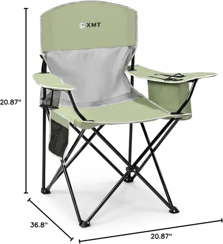 Miniatura 2 de Silla plegable portátil para exteriores con portavasos y bolsa enfriadora, malla transpirable, reposabrazos anchos, diseño ergonómico para 03-rojo