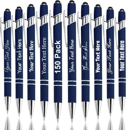 Miniatura 105 de Hasta 300 bolígrafos personalizados a granel con nombre personalizado con grabado gratis, puntas de lápiz capacitivo grabado, bolígrafo