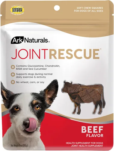 Ark Naturals Joint Rescue Masticable para Perros, Sabor a Carne de Res, Suplemento para Articulaciones con Glucosamina y Condroitina, 1 Paquete