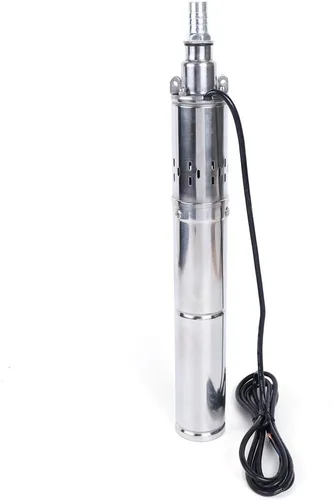 Bomba de agua sumergible de pozo profundo, bomba de pozo solar de 24 V 370 W, bomba de agua sumergible de carcasa inoxidable para pozos profundos