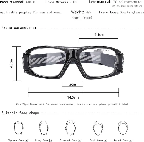 Miniatura 2 de SooGree Gafas deportivas para baloncesto, fútbol, fútbol, gafas protectoras de seguridad, gafas de raquetbol para adultos, lentes reemplazables