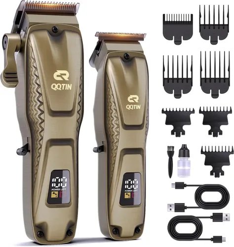Cortapelos para hombres profesionales, juego de cortaúñas y recortadoras inalámbricas para corte de cabello, recortadora eléctrica recargable de