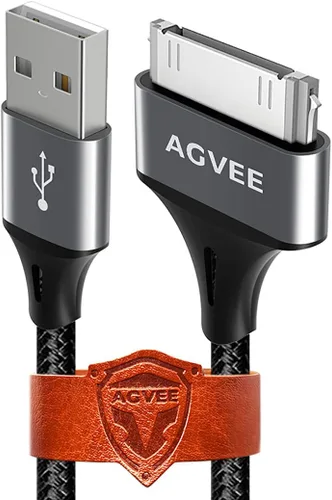 Miniatura 3 de AGVEE - Paquete de 2 cables de carga de 30 pines de 10 pies, cable de carga para iPod Touch 4 3 2 1 Nano antiguo, iPod Classic 3 2 1, iPad 1 2 3 Rojo