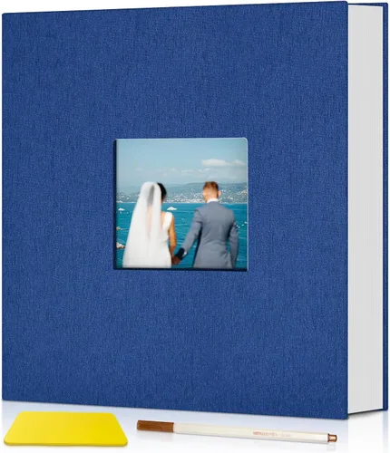 Miniatura 20 de popotop Álbum de fotos autoadhesivo con ventana de visualización de imágenes, kit de suministros de scrapbooking DIY de 40 páginas para fotos de 4x6