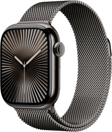 Miniatura 23 de Apple Watch Series 10 (42 mm, GPS) con caja de aluminio negro azabache, correa deportiva negra, S/M monitor fitness, app ECG, pantalla Retina Caja