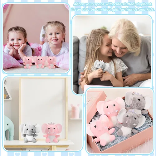 Miniatura 5 de Wettarn 24 piezas de mini animales de peluche, pequeños y lindos juguetes de peluche para mujeres, regalos de fiesta de cumpleaños, 3.1 pulgadas Gris