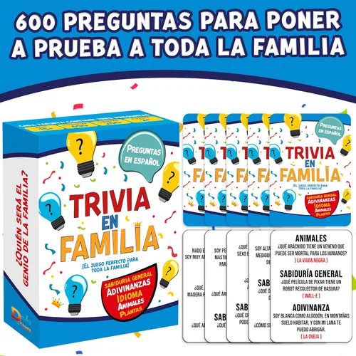 Miniatura 3 de Trivia en Familia – Juego de Mesa en Español para Familia, Amigos, Adultos y Adolescentes Juego de Cartas Trivia Divertida y Educativa