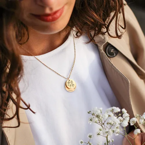 Miniatura 8 de Gifts for Women – Personalized Necklace with Birth Flower & Name Christmas Jewelry Gift for Mom, Wife, Daughter, Sister, Best Friend，Girls