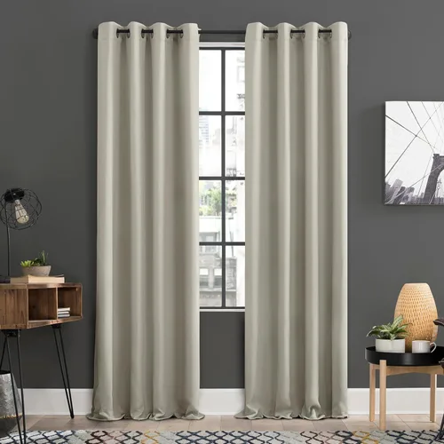 Sun Zero Soho - Juego de 2 paneles de cortinas opacas de eficiencia energética con ojales, 54 x 84 pulgadas, color perla Pearl Marfil