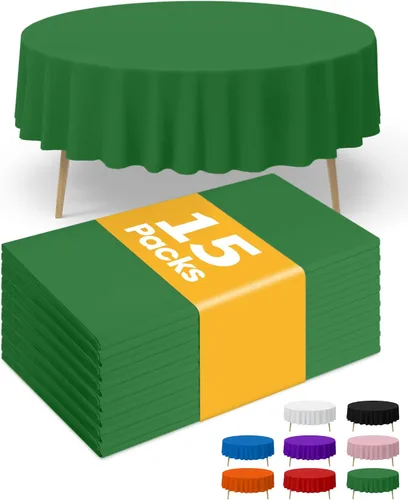 Miniatura 27 de Niuara Mantel de Mesa Rectangular de Plástico Negro, Paquete de 15, Mantel de 54''×108'' para Mesas de 6 pies, Mantel para Uso Desechable, Cubierta