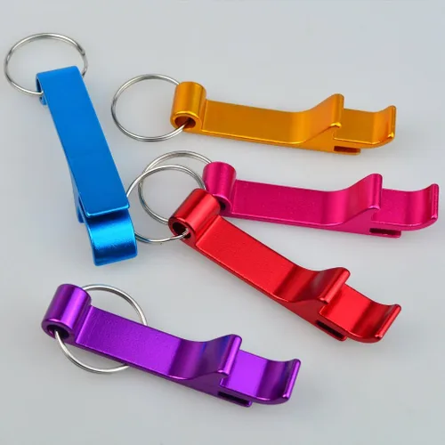 Miniatura 5 de cnomg Abrebotellas de metal de 8 colores, llavero dividido, llavero de aluminio a granel, barra de garra de bolsillo, abrebotellas de cerveza