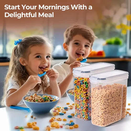 Miniatura 7 de ComSaf Juego de recipientes de cereales (6L/4 pulgadas x 2), recipientes herméticos para almacenamiento de alimentos para mascotas, dispensador