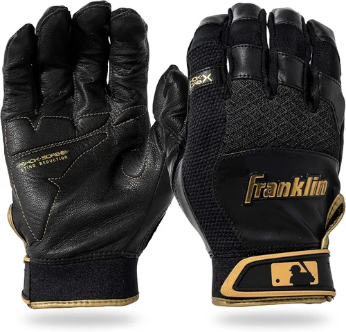 Miniatura 8 de Franklin Sports MLB - Guantes de bateo Shok-Sorb X para béisbol y sóftbol - Guantes de bateo acolchados sin picazón para adultos y jóvenes - Varias