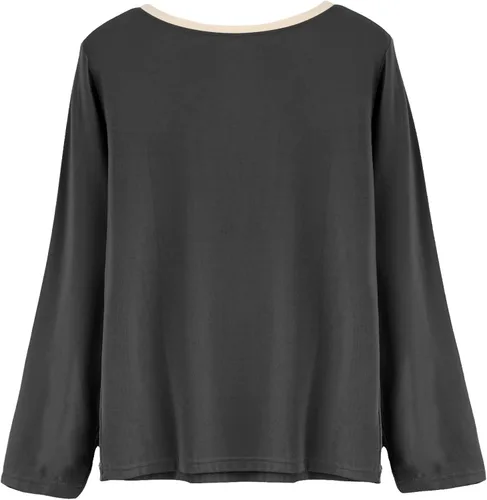 Miniatura 3 de Latuza, piyamas de mujer con cuello redondo, de manga larga, para juego de piyama.
