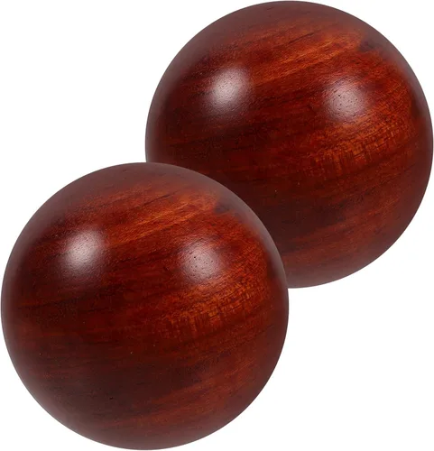 Miniatura 11 de Healifty Bolas de masaje de mano, paquete de 2 bolas de ejercicio de mano de madera de 1.96 pulgadas para estimulación muscular de mano, alivio
