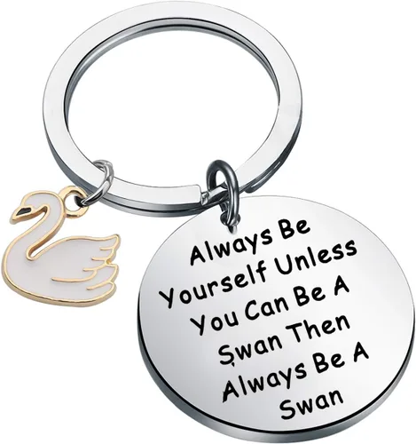 ENSIANTH Llavero de cisne, regalo de cisne, diseño de cisne, regalo inspirador, joyería positiva de animales