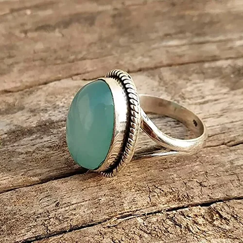 Miniatura 5 de Anillo de cristal con patrón vintage de jade para propuesta de cumpleaños, novia, anillo de fiesta de compromiso (verde menta, 9)