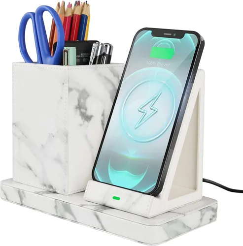 Miniatura 9 de Cargador inalámbrico con organizador de escritorio, estación de carga inalámbrica para iPhone 13/13 Pro Max/13 Pro/12 Series/11/XS Max/XR/X/8Plus/SE